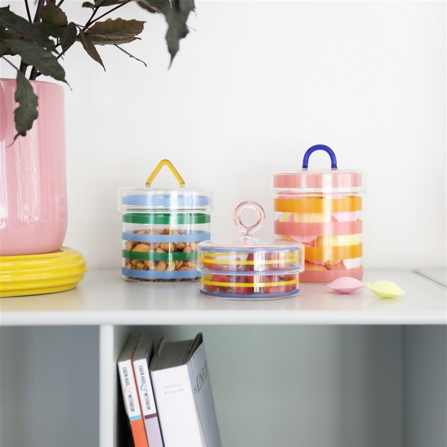 Jars | &K Jar Stripy Pink