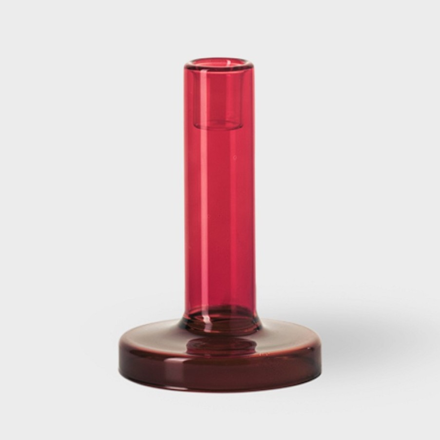 Candle Holders | &K Bole Candle Holder S Red / Bordeaux