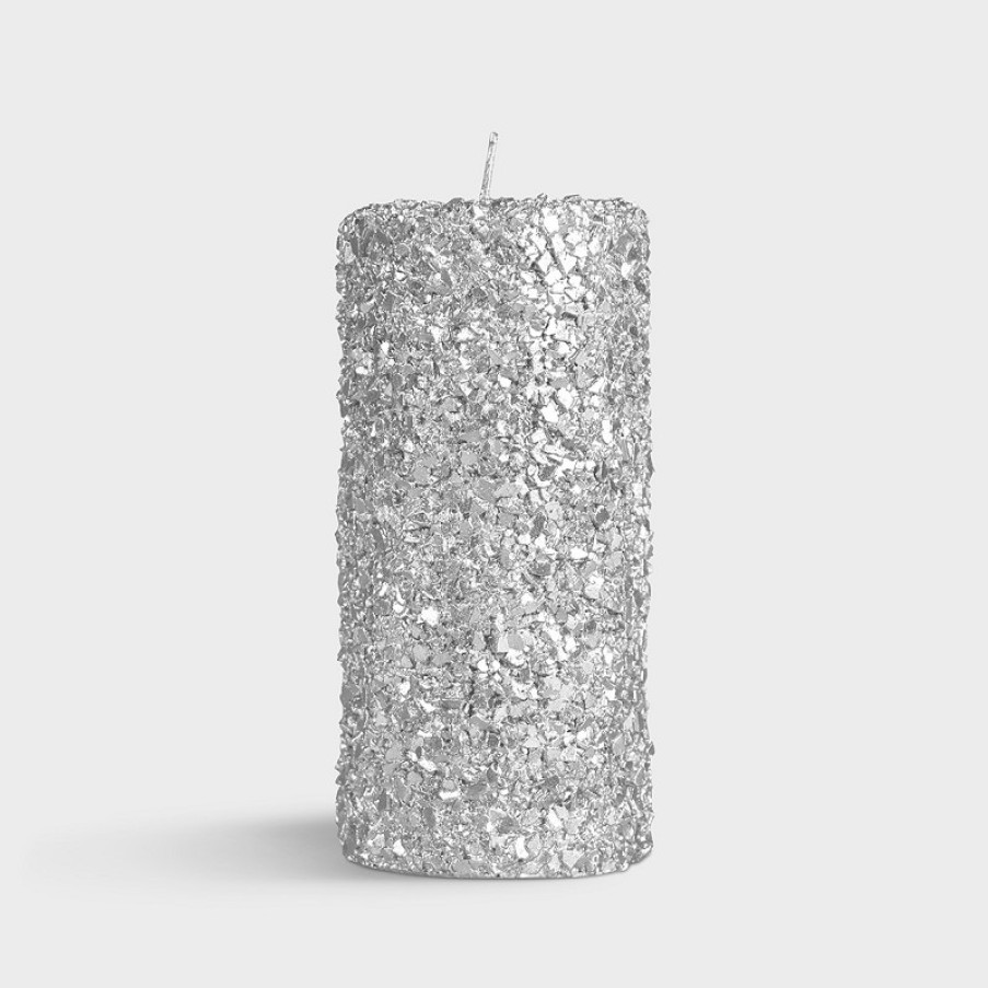 Candles | &K Candle Pillar Silver Large