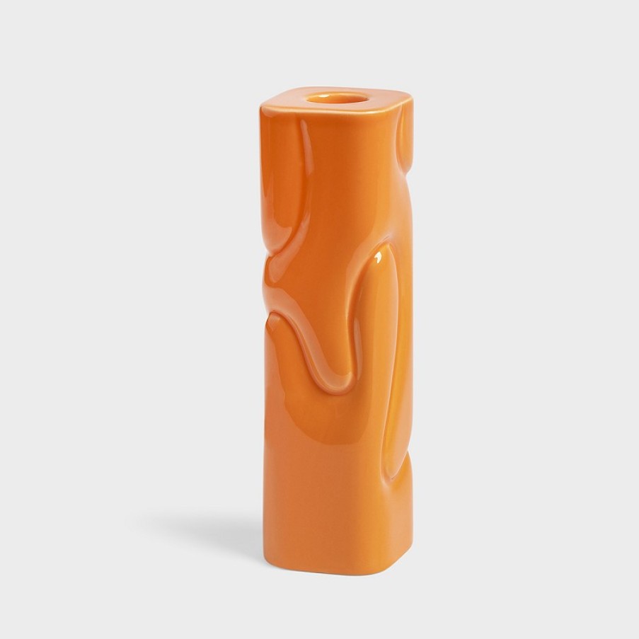 Candle Holders | &K Candle Holder Puffy Orange