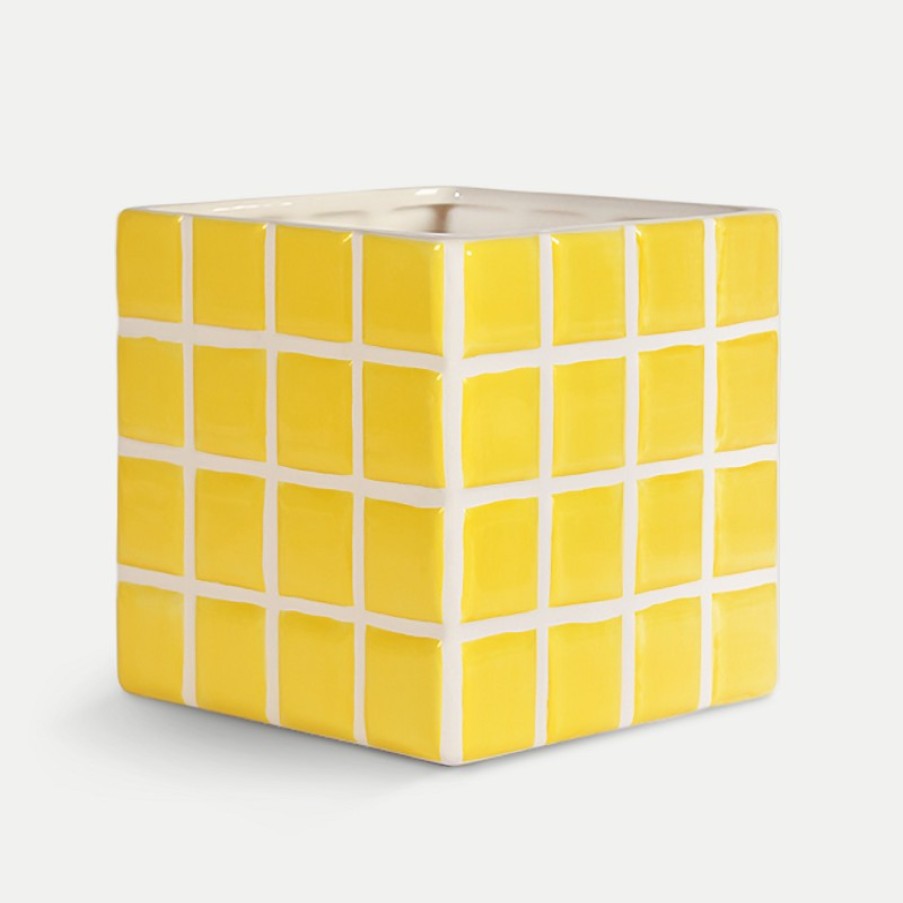 Vases | &K Planter Tile Yellow