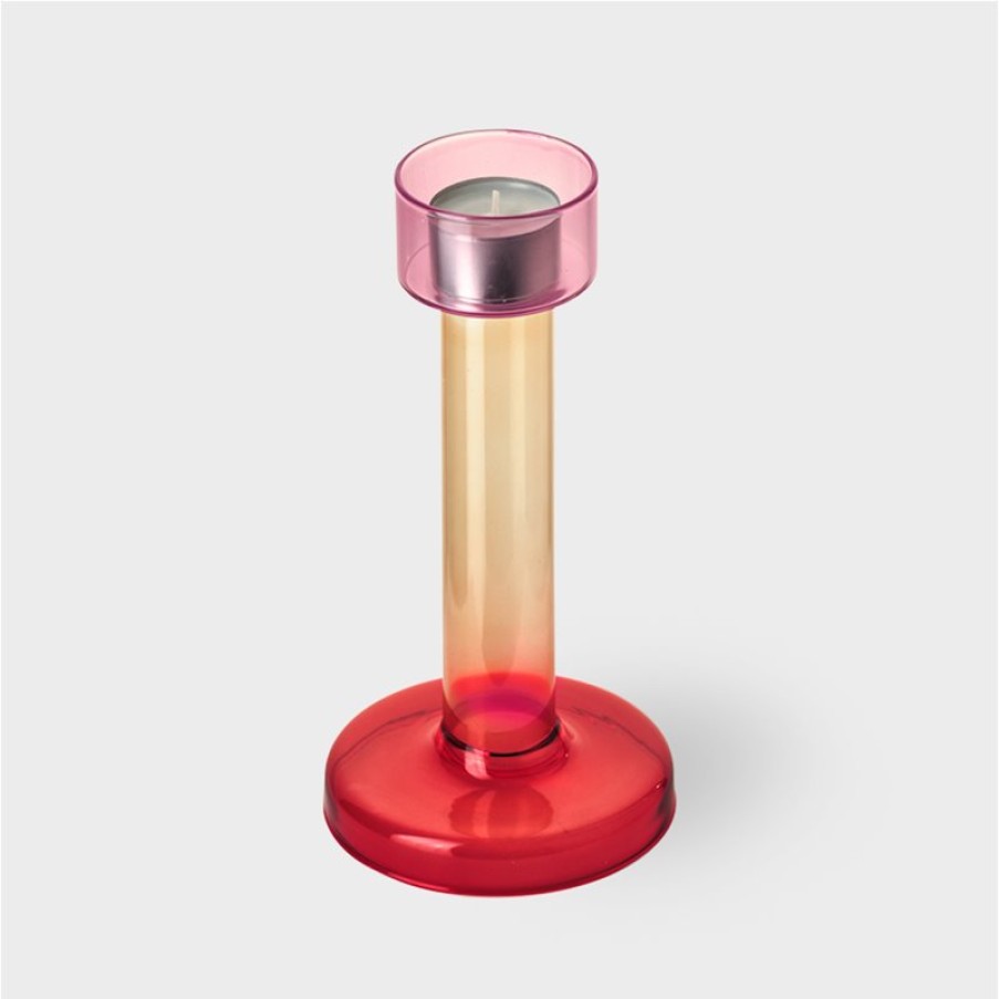 Candle Holders | &K Bole Candle Holder M Pink / Red