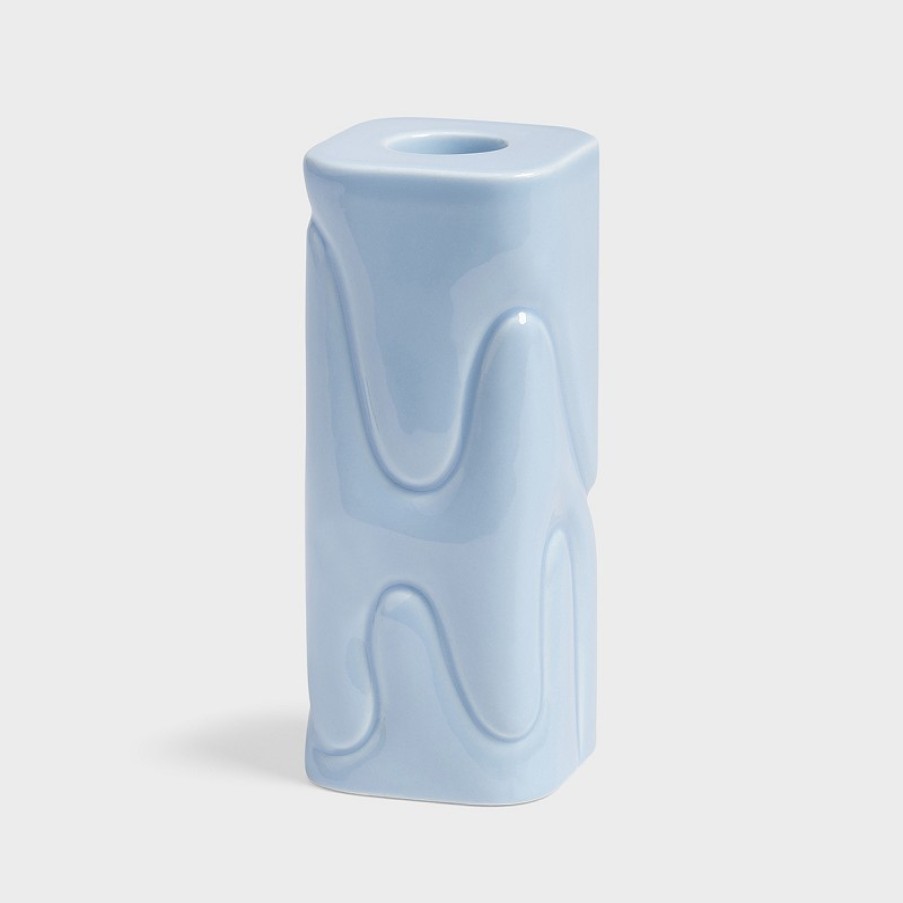 Candle Holders | &K Candle Holder Puffy Light Blue