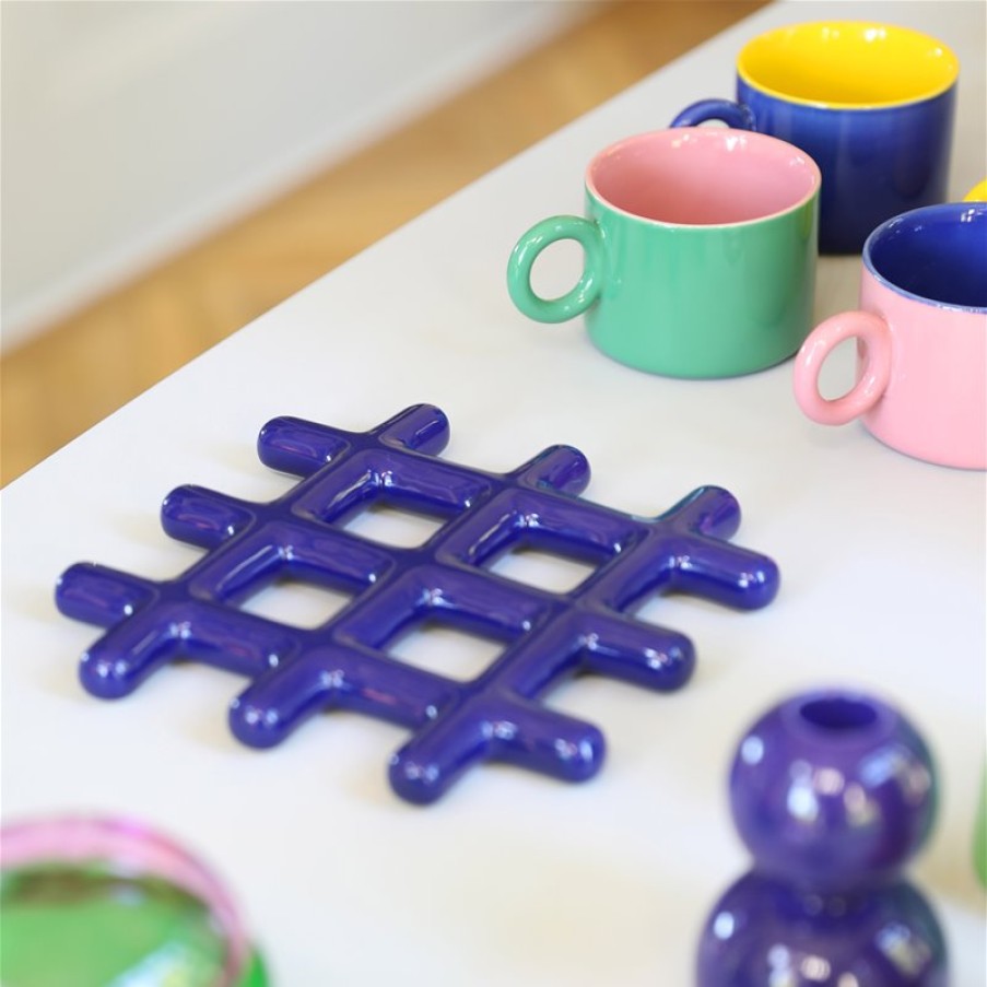 Coasters | &K Trivet Grid Blue