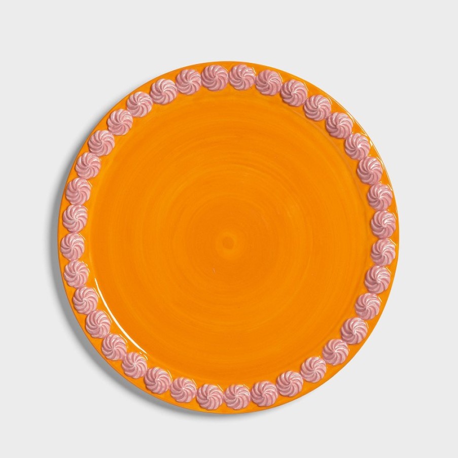 Plates | &K Platter Whip Orange