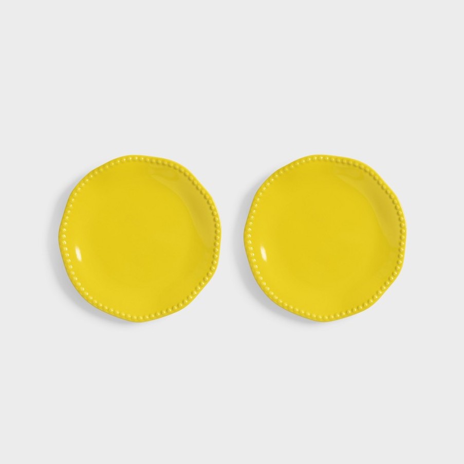 Plates | &K Plate Perle Yellow Set Of 2